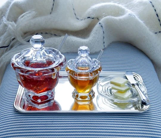 Baccarat Harcourt Missouri Moutardier with Crystal Spoon 1 Baccarat Harcourt Missouri Moutardier with Crystal Spoon