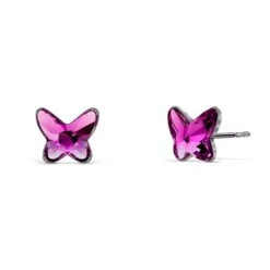 Boucles D’oreilles Papillon Violet Cristaux Swarovski®
