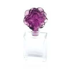 Daum Camelia Crystal Perfume Bottle - Authentic French Art Glass