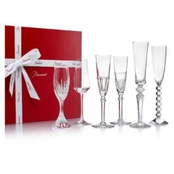 Baccarat Bubble Box: Set of 6 Iconic Crystal Champagne Flutes