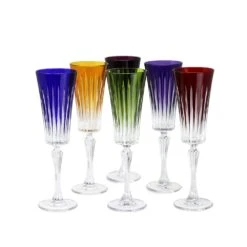 Cristal de Paris - Coffret de 6 Flûtes en Cristal Timeless Multicolores