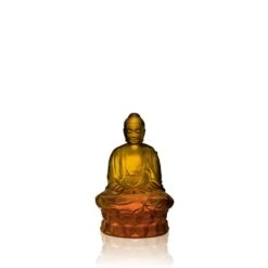 Statuette Petit Bouddha Ambre Lalique