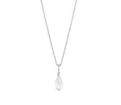 Lalique Flora Bella Crystal Pendant in Sterling Silver