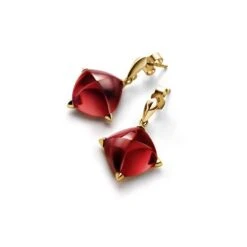 Médicis Boucles D’oreilles Tiges Rouge Baccarat