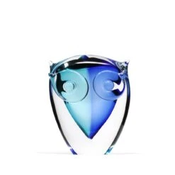 Sculpture Chouette Cristal Bleu