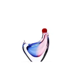 Poule Cristal Rose Et Bleu