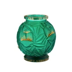Vase Empreinte Gm Vert Or Daum