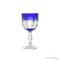 Verre à Vin Nicole Cristal de Paris - Cristal de Couleur Bleu