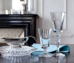 Baccarat Mille Nuits Crystal Glass - Elegant Venetian Ribbed Stemware