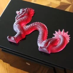 Lalique Maison Black Lacquer & Red Crystal Dragon Jewelry Box - Limited Edition 88 -OBJETS DÉCORATIFS CRISTAL boite dragon cristal lalique