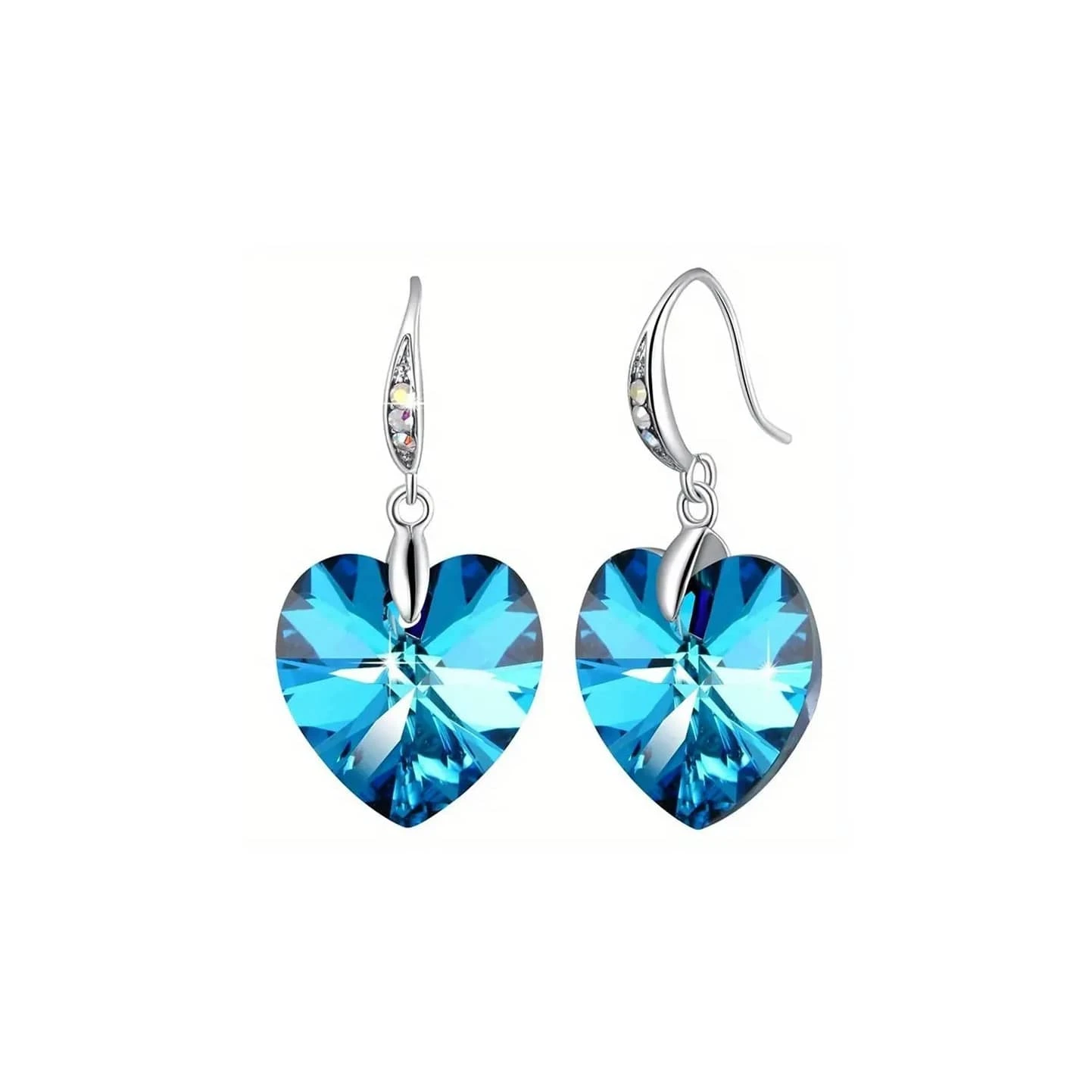 Boucles D’oreilles Cristal Cœur Bleu Clair 2 Boucles D’oreilles Cristal Cœur Bleu Clair – Image 2