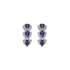 Boucles D’oreilles Cristal Bleu Majesté