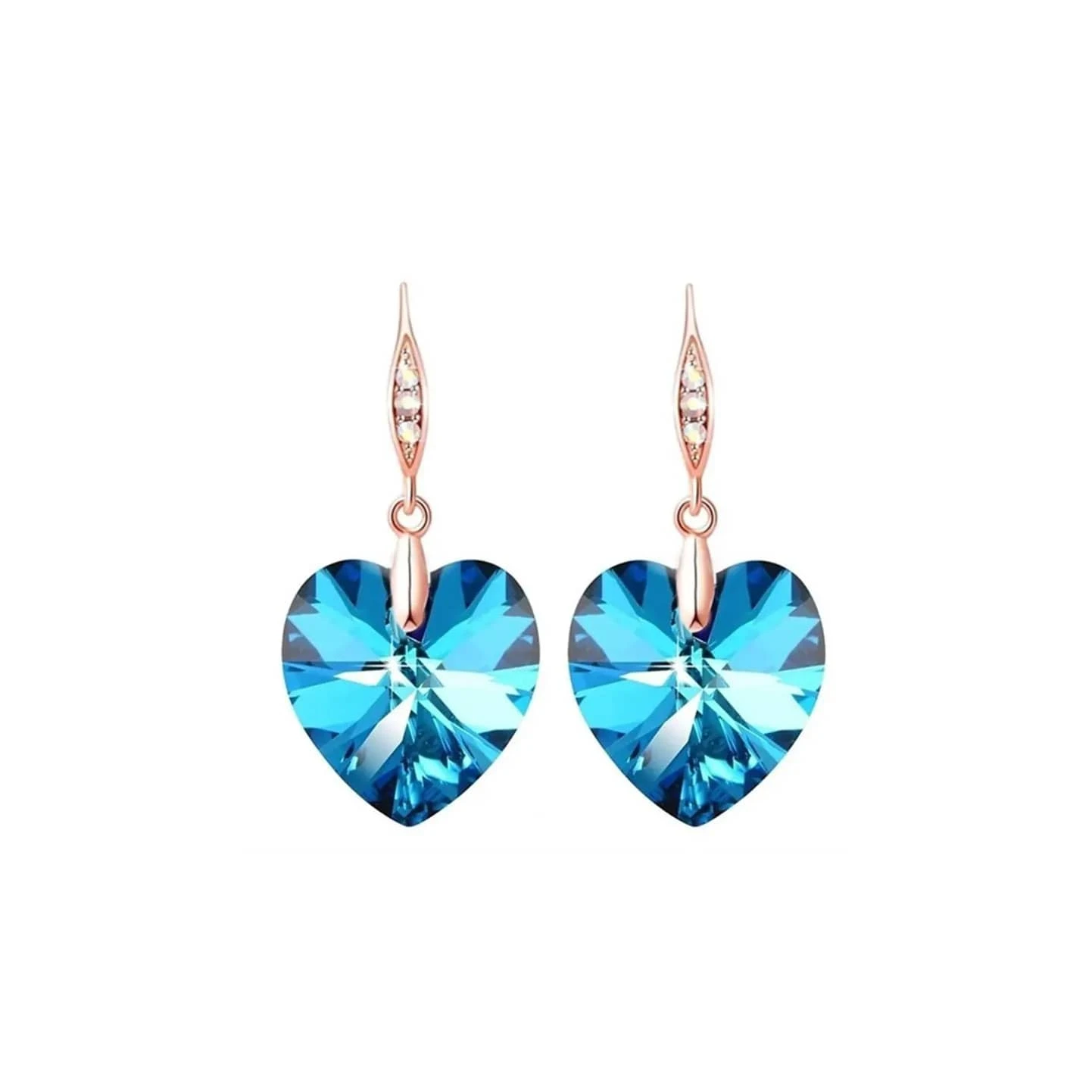 Boucles D’oreilles Cristal Cœur Bleu Clair 1 Boucles D’oreilles Cristal Cœur Bleu Clair