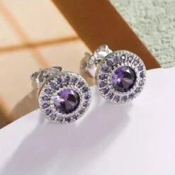 Boucles D’oreilles Empire Cristal 5 Boucles D’oreilles Empire Cristal -OBJETS DÉCORATIFS CRISTAL boucles oreilles cristal violet empire