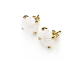 Baccarat Trèfle Crystal & Vermeil Earrings by Stéphanie Bascou