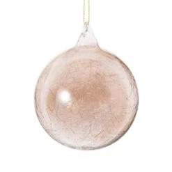 Boule De Noël En Verre Marron Craquelée N°12