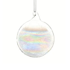 Boule De Noël En Verre Stalactites Irisées N°16