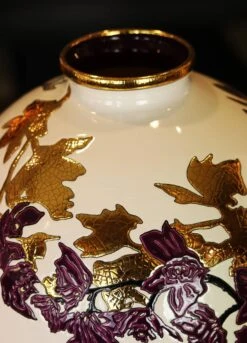 Boule Coloniale à L’ombre Des Fleurs Émaux De Longwy 7 Boule Coloniale à L’ombre Des Fleurs Émaux De Longwy -OBJETS DÉCORATIFS CRISTAL boule vase emaux de longwy a lombre des fleurs