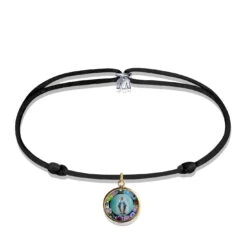 Michaël Vessière Bracelet Médaillon Vierge en Verre de Murano