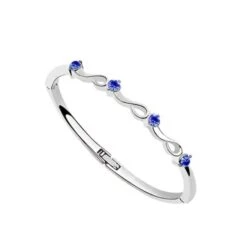 Bracelet Rigide étoile Cristal Bleu Saphir