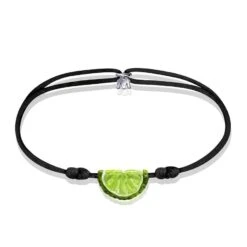 Michaël Vessière Le Mojito Crystal Bracelet with Adjustable Satin Cord