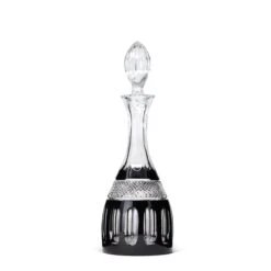 Cristal de Paris Pénombre Wine Carafe - Clear and Black Hand-Cut Crystal