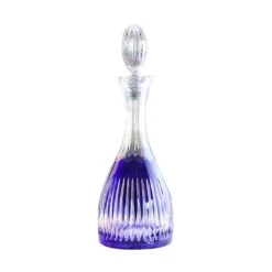 Cristal de Paris Timeless Crystal Wine Carafe - Hand-Cut Colored Decanter -OBJETS DÉCORATIFS CRISTAL carafe timeless bleu cristal 2