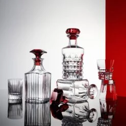 Baccarat Harmonie Crystal Carafe with Red Stopper