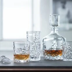 Nachtmann Sculpture Crystal Tankards - Set of 4 Elegant Relief Glasses