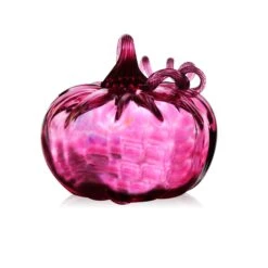 Citrouille Décorative en Cristal de Lorraine Fuchsia - Fait Main