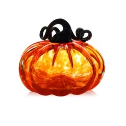 Citrouille Décorative en Cristal de Lorraine - Orange Artisanal -OBJETS DÉCORATIFS CRISTAL citrouille cristal orange lehrer