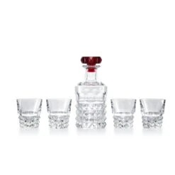 Baccarat Louxor Crystal Bar Set - 1 Decanter and 4 Tumblers