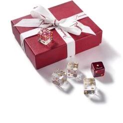 Baccarat Set of 5 Crystal Dice - Luxury Desktop Decor