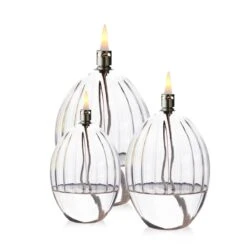 Set 3 Lampes à Huile élégance Ovale