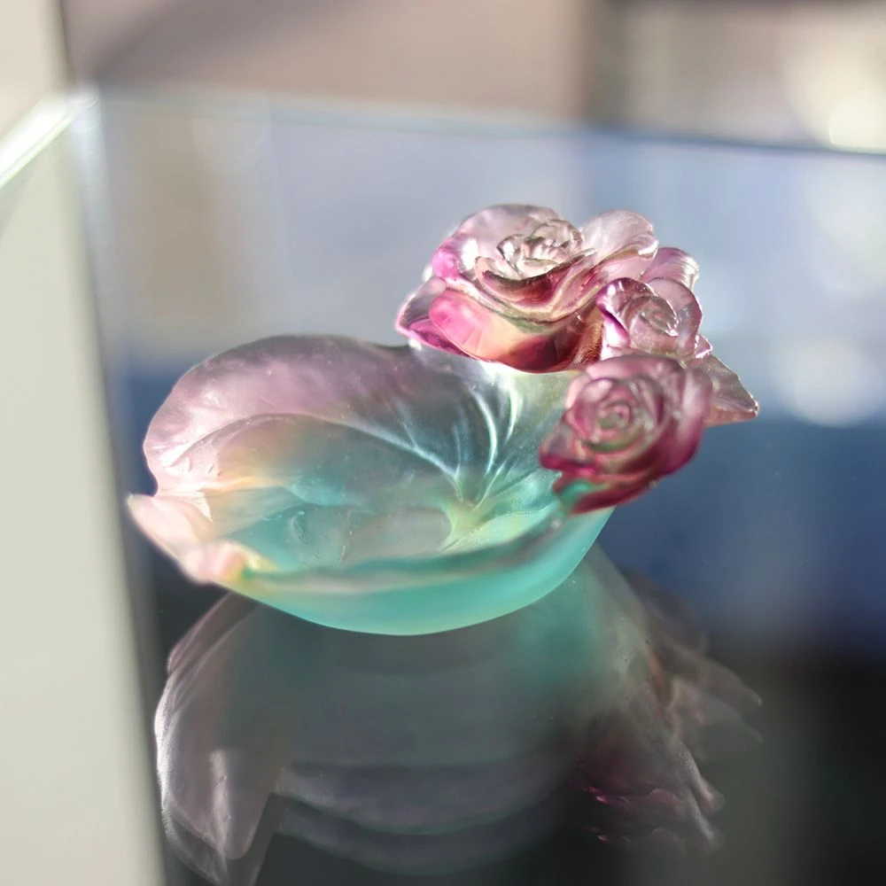 Coupelle Rose Passion Daum Rose Verte 1 Coupelle Rose Passion Daum Rose Verte