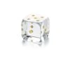 Baccarat Crystal Dice Paperweight Gilded with Fine Gold