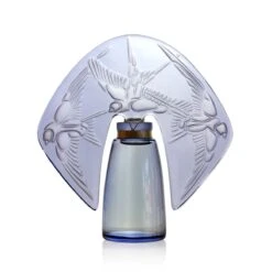 Lalique Hirondelles Limited Edition 100th Anniversary Sapphire Blue Crystal Perfume Flacon