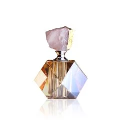 Flacon de Parfum L’Amoureux en Cristal avec Bouchon en Quartz Rose