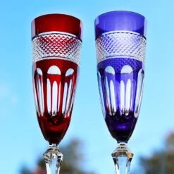 Cristal de Paris - Coffret de 6 Flûtes en Cristal Soufflé Bouche Mireille -OBJETS DÉCORATIFS CRISTAL flute champagne cristal couleur