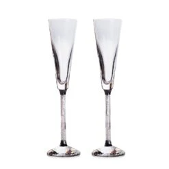 Oleg Cassini Coffret de 2 Flûtes à Champagne Ornées de Cristaux Swarovski