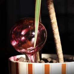 Globe D’arrosage Grenat En Cristal De Lorraine -OBJETS DÉCORATIFS CRISTAL globe arrosage rose 1