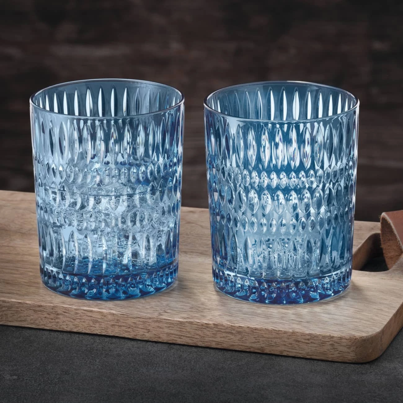 Nachtmann Ethno : Coffret de 2 Gobelets en Cristal Bleu pour Eau et Cocktails 2 Nachtmann Ethno : Coffret de 2 Gobelets en Cristal Bleu pour Eau et Cocktails – Image 2