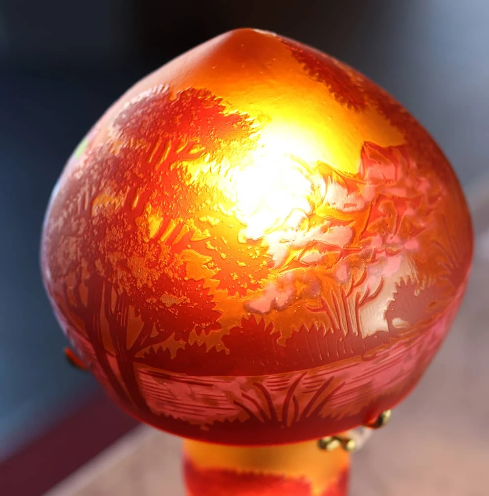 Lampe Pâte De Verre Art Nouveau N°6 Tip Gallé 2 Lampe Pâte De Verre Art Nouveau N°6 Tip Gallé – Image 2