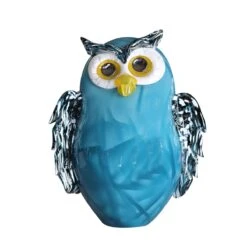 Lampe Chouette Cristal De Lorraine -OBJETS DÉCORATIFS CRISTAL lampe chouette cristal bleu 2