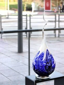 Lampe Flamme Cristal Bleu