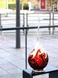 Lampe Flamme Cristal Noir Et Rouge