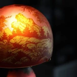 Lampe Pâte De Verre Tip Gallé