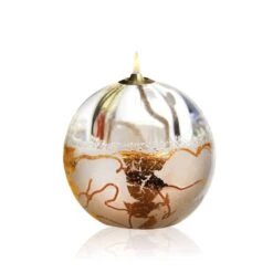 Set Lampe Huile Cristal Blanc Et Or + Paraffine X1