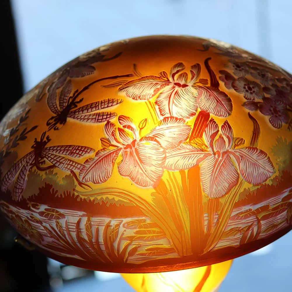 Lampe Pâte De Verre Art Nouveau N°17 Tip Gallé 2 Lampe Pâte De Verre Art Nouveau N°17 Tip Gallé – Image 2