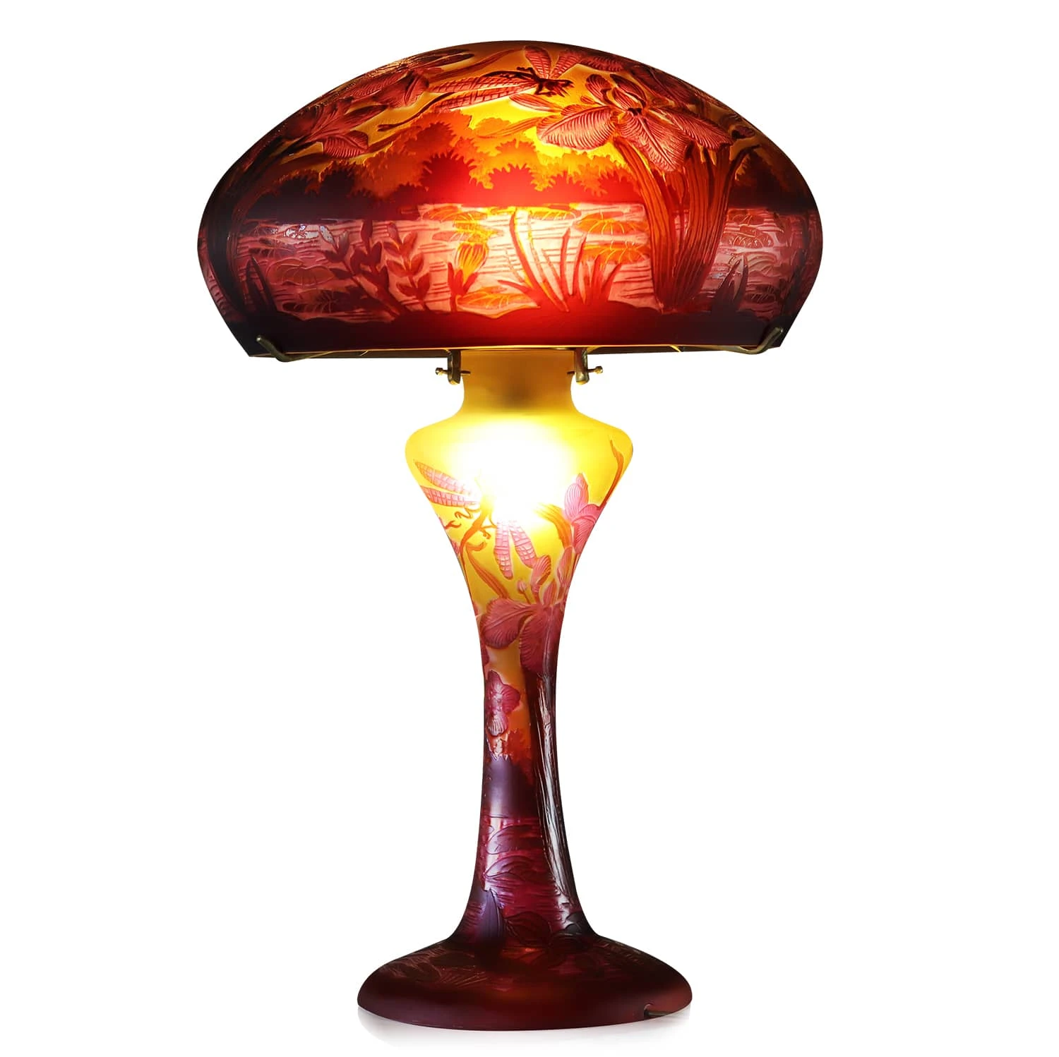 Lampe Pâte De Verre Art Nouveau N°16 Tip Gallé 2 Lampe Pâte De Verre Art Nouveau N°16 Tip Gallé – Image 2